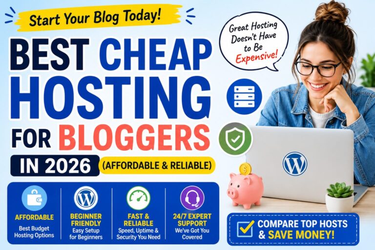 Best Cheap Hosting for Bloggers in 2026 (Affordable & Reliable)