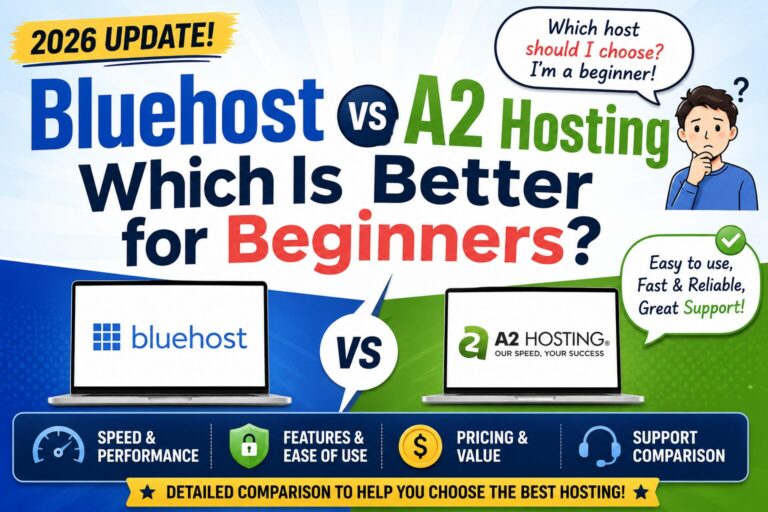 Bluehost vs A2 Hosting (2026): Which Is Better for Beginners?
