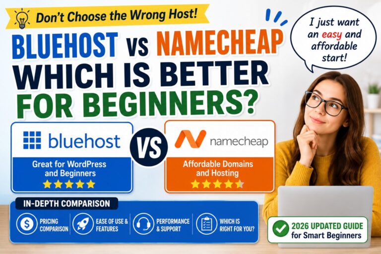 Bluehost vs Namecheap (2026): Which Is Better for Beginners?