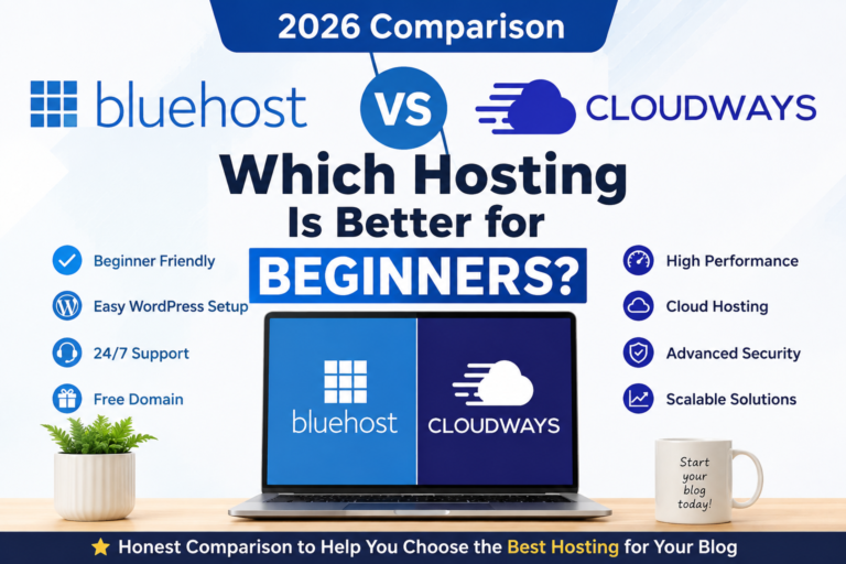Bluehost vs Cloudways (2026): Which Hosting Is Better for Beginners?
