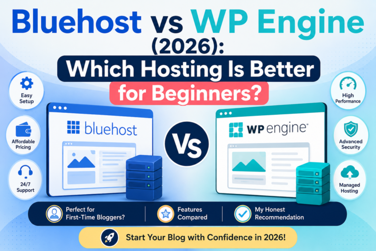 Bluehost vs WP Engine (2026): Which Hosting Is Better for Beginners?