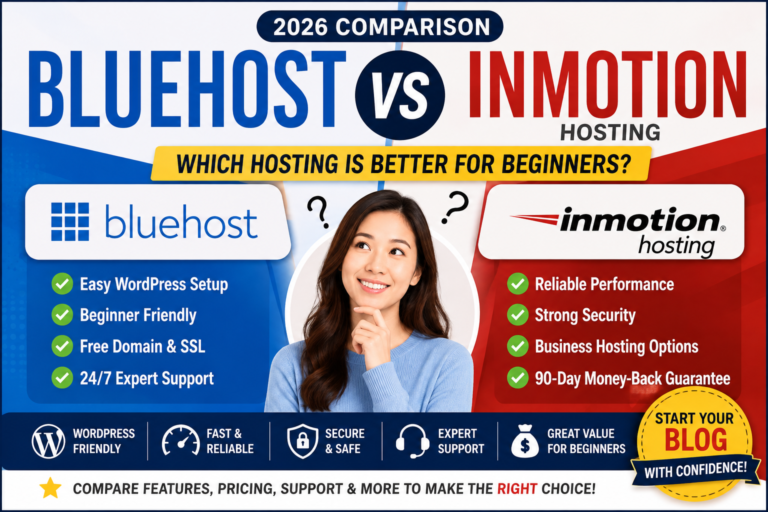 Bluehost vs InMotion Hosting (2026): Which Hosting Is Better for Beginners?