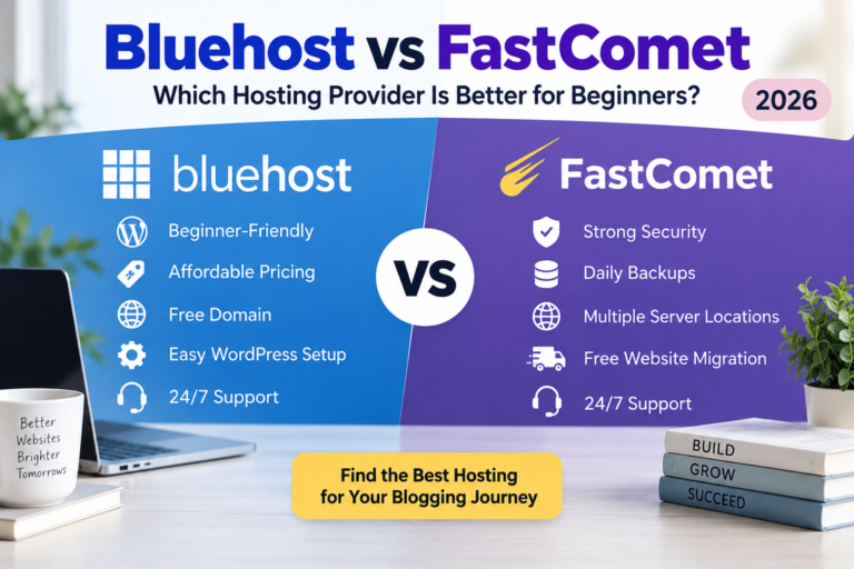 Bluehost vs FastComet (2026): Which Hosting Is Better for Beginners?