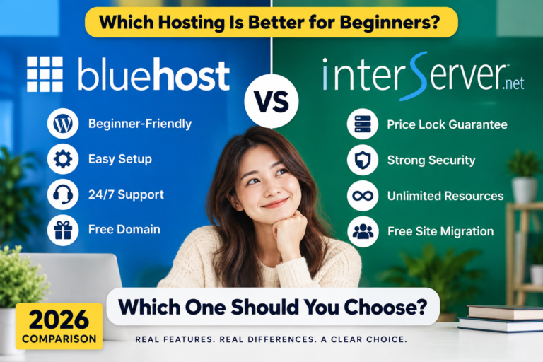 Bluehost vs InterServer (2026): Which Hosting Is Better for Beginners?