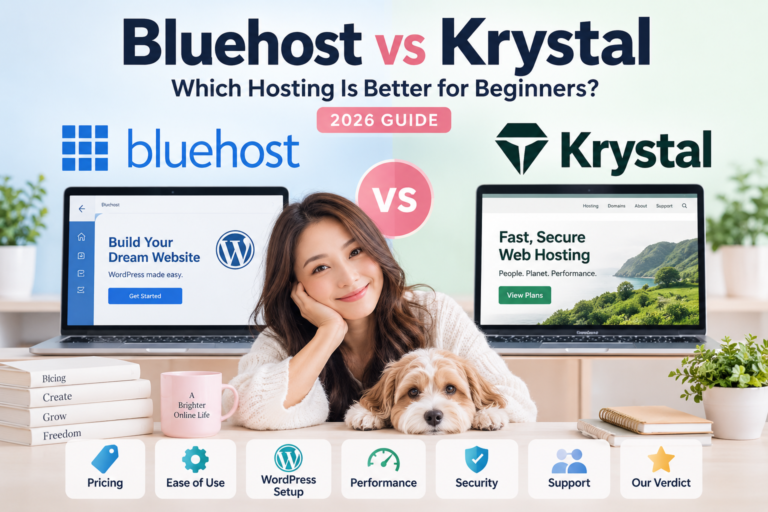 Bluehost vs Krystal (2026): Which Hosting Is Better for Beginners?
