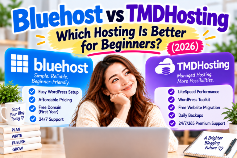 Bluehost vs TMDHosting (2026): Which Hosting Is Better for Beginners?