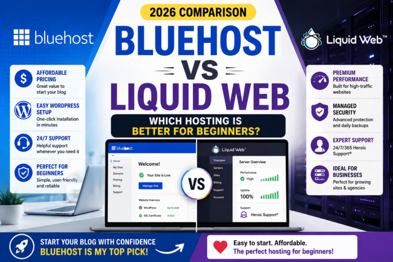 Bluehost vs Liquid Web (2026): Which Hosting Is Better for Beginners? 